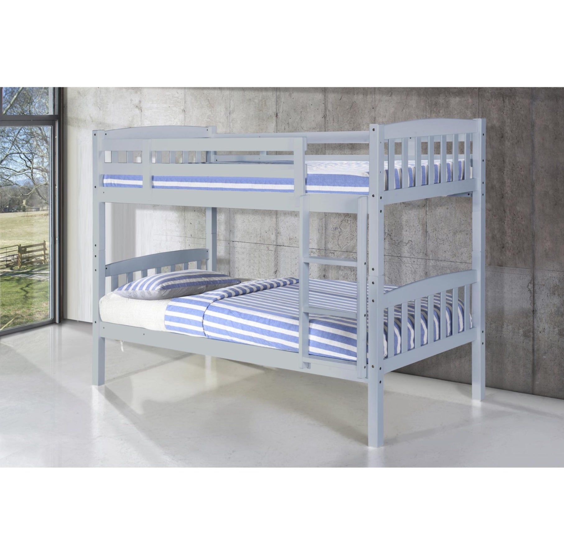 Ashbrook Solid Wood Bunk Bed Grey