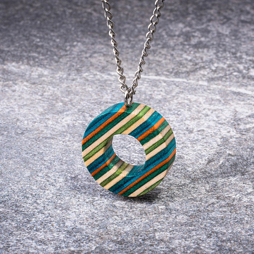 Donut Eco Friendly Upcycled Skateboard Necklace