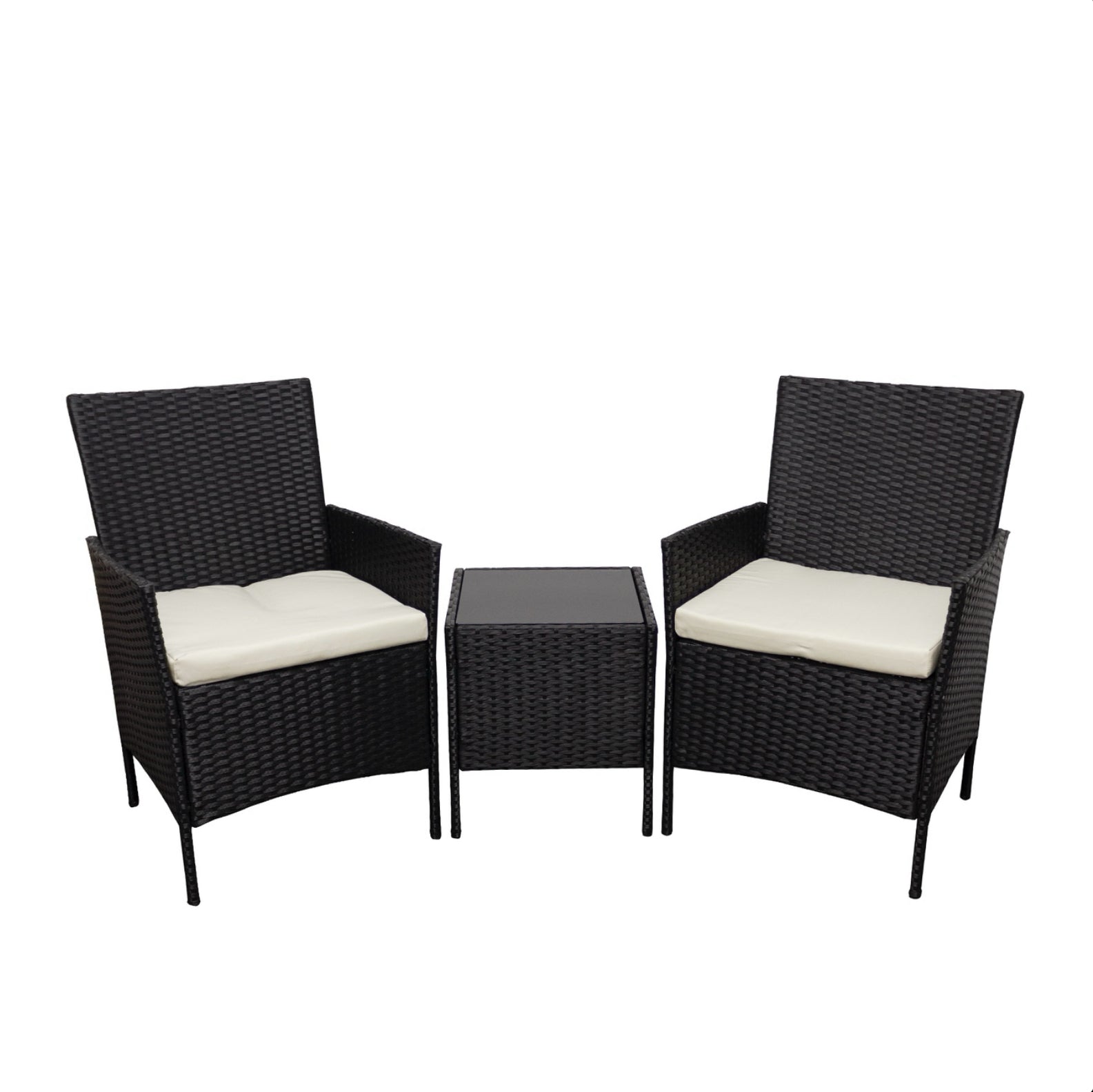 Oseasons Hawaii KD Rattan 2 Seat Tea for Two Set in Black