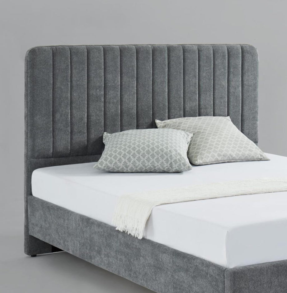 Livingstone Fabric King Size Bed Grey