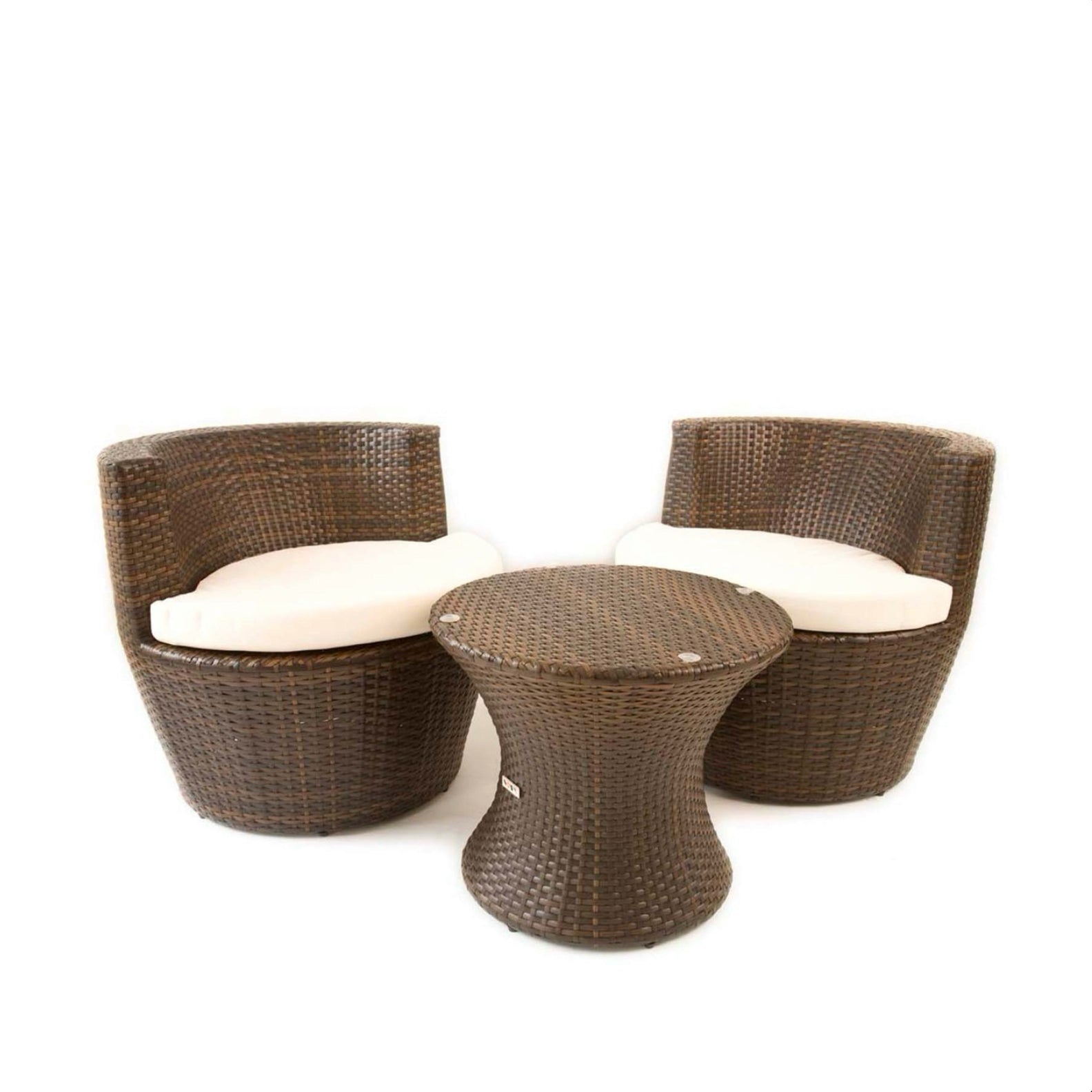 Cozy Bay Provence Rattan 2 Seater Round Tea For Two Set in Cappuccino