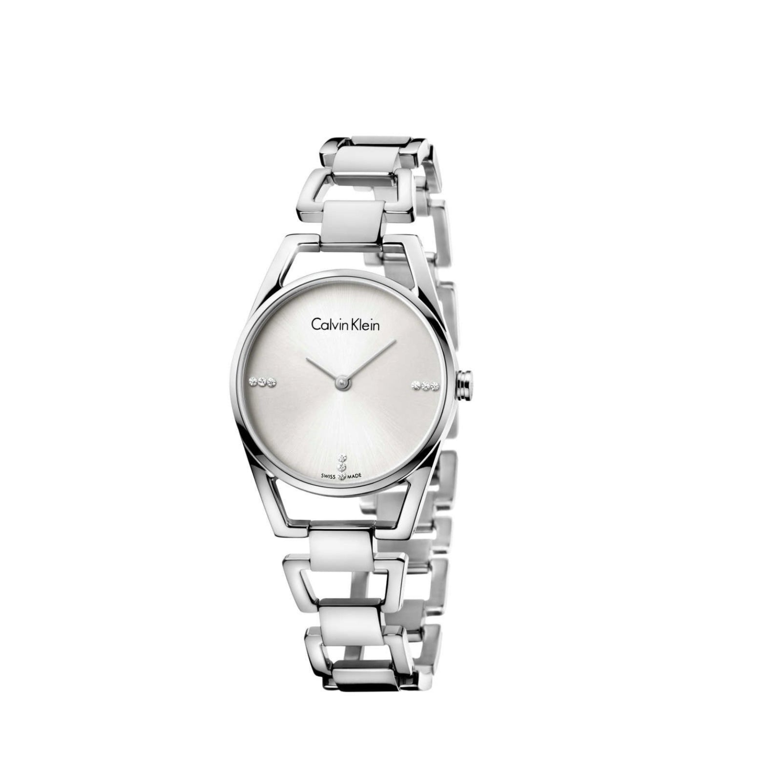 Calvin Klein Dainty Diamond Silver Swiss Ladies Watch K7L2314T