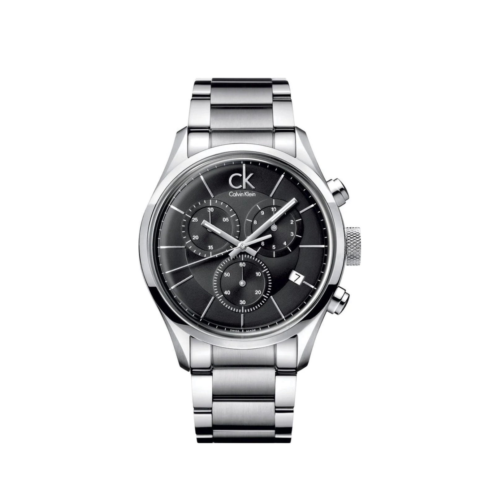 Calvin Klein Masculine Black Dial Silver Quartz Men's Watch K2H27104