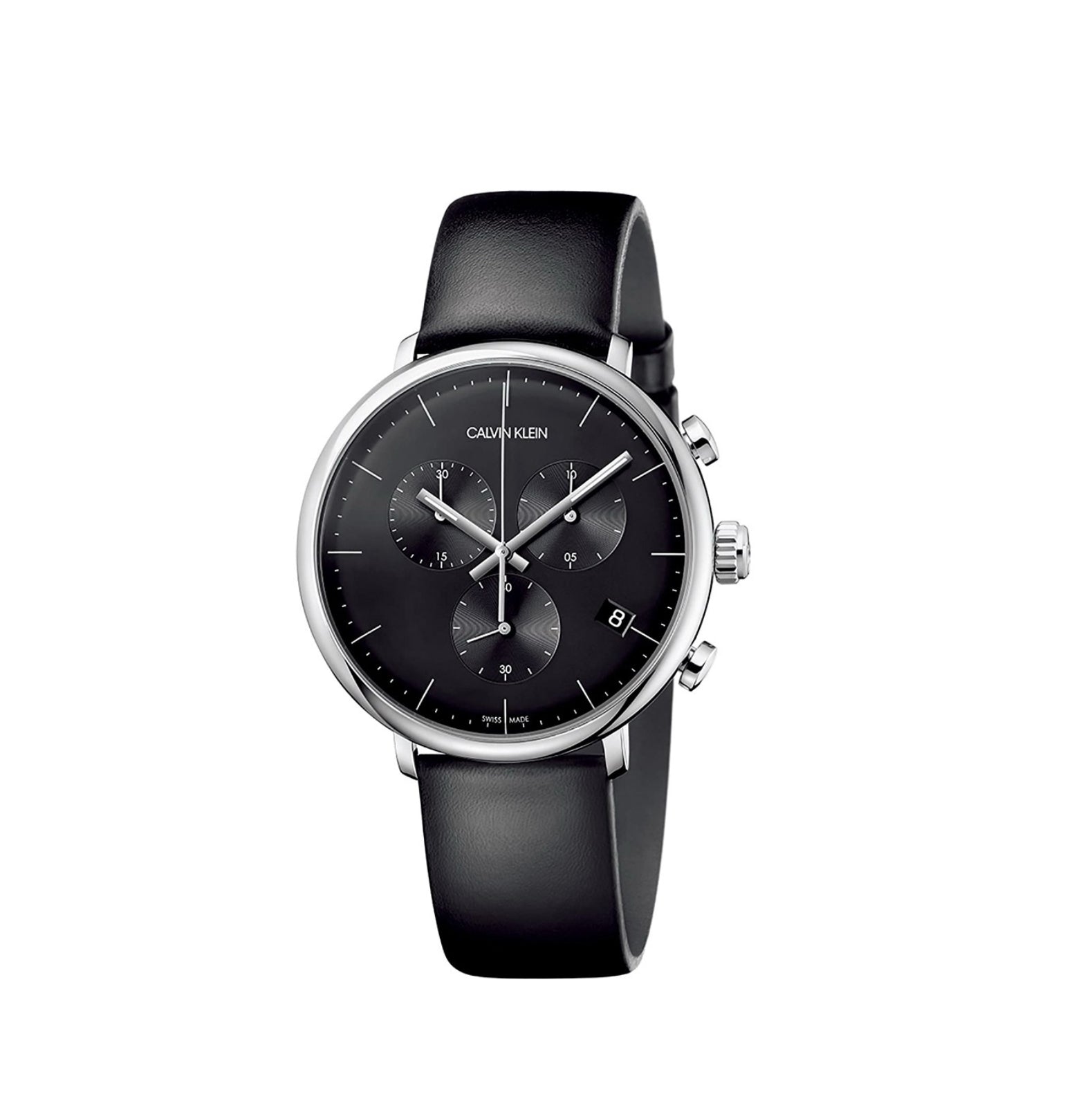 Calvin Klein High Noon Black Dial Quartz Men's Leather Watch K8M271C1