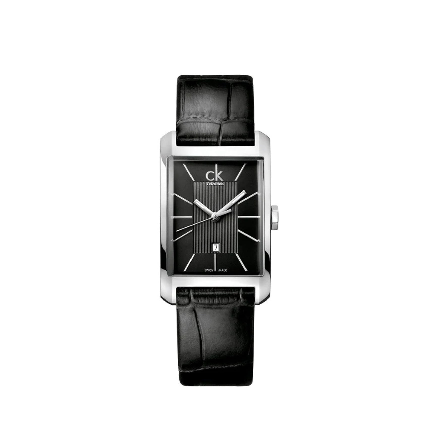 Calvin Klein Window Ladies Black Leather Strap Watch K2M23107