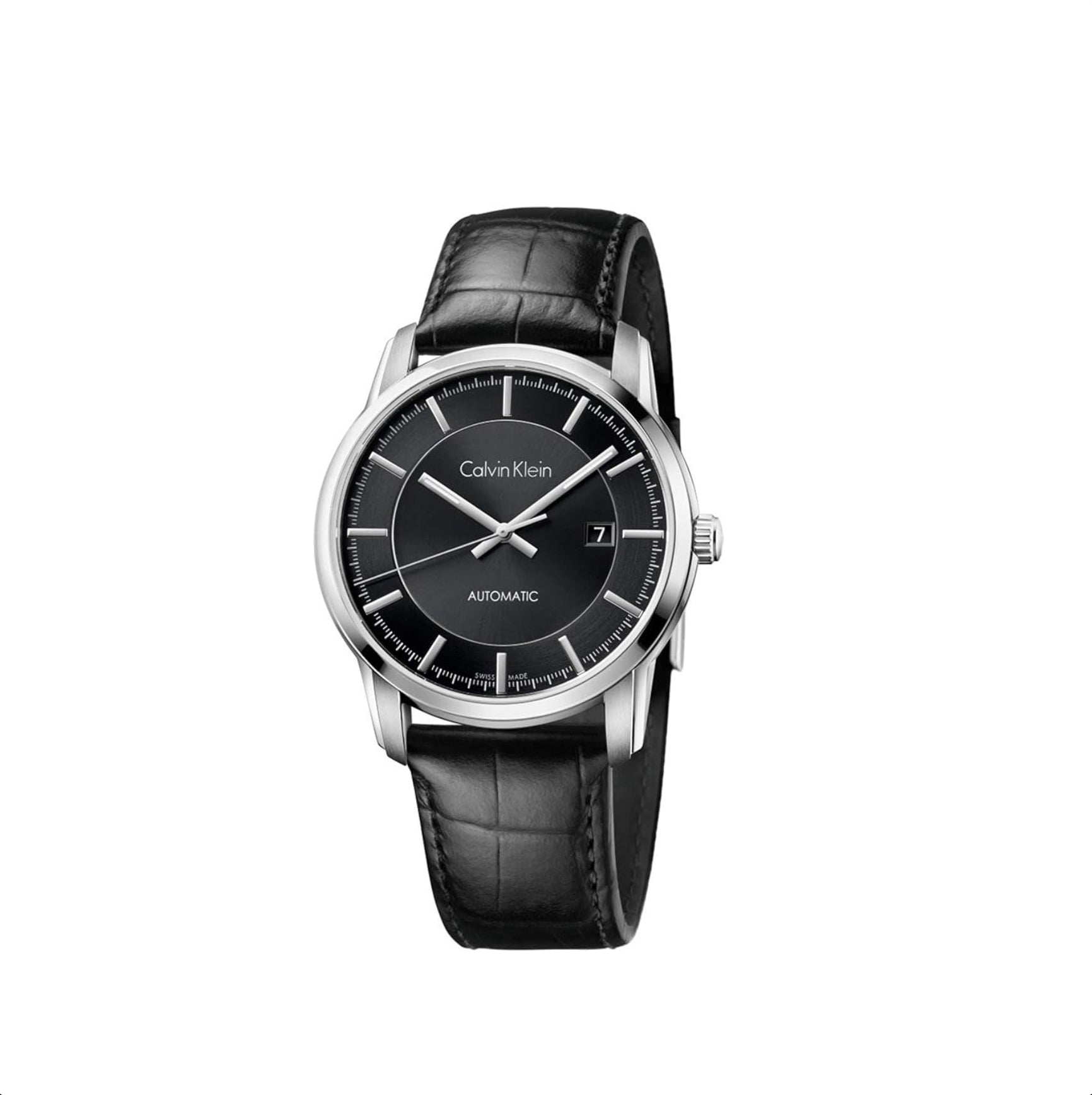 Calvin Klein Infinity Automatic Quartz Men's Black Leather Watch K5S341C1