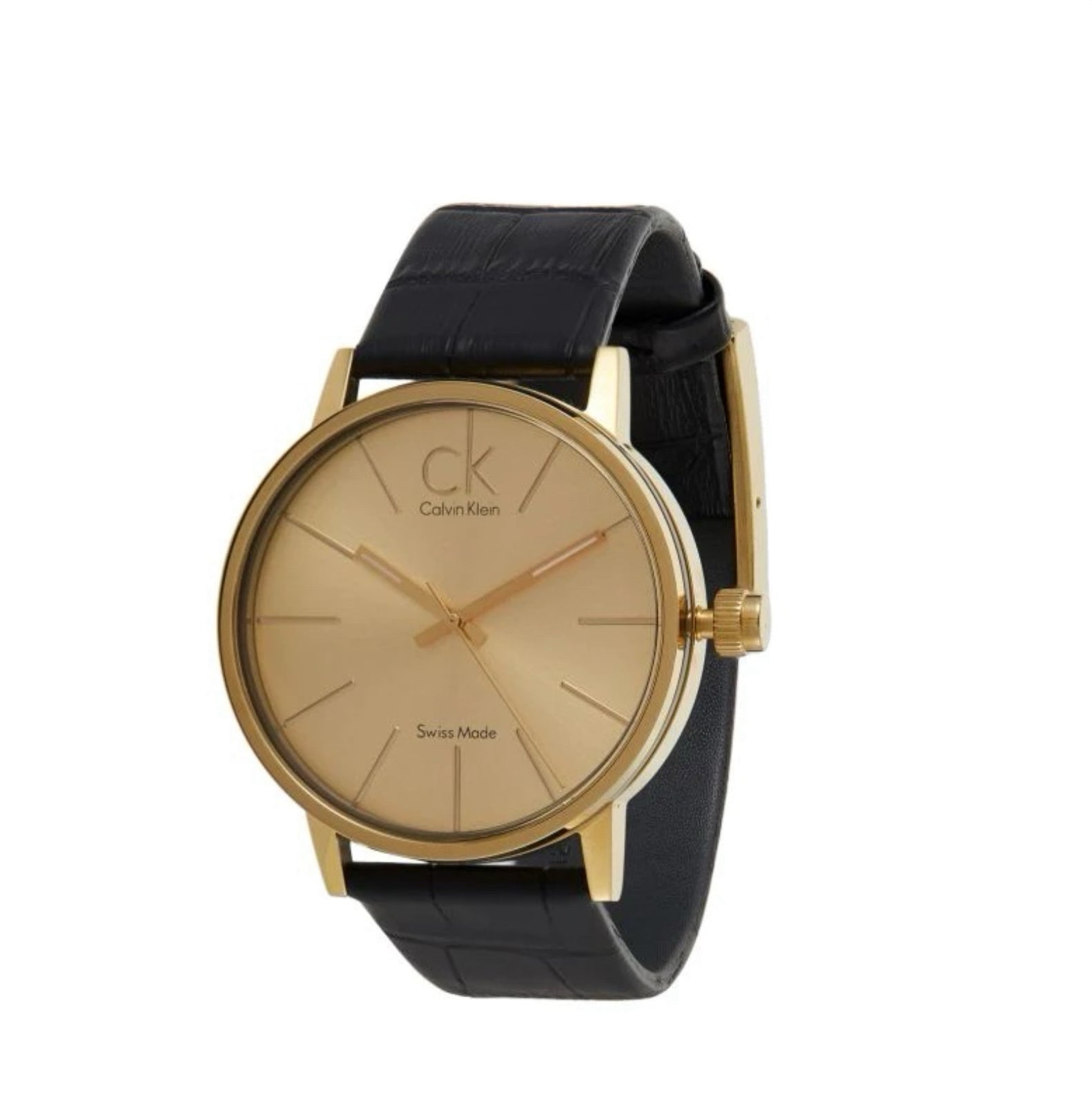 Calvin Klein Post Minimal Gold Swiss Men's Leather Watch K7621501