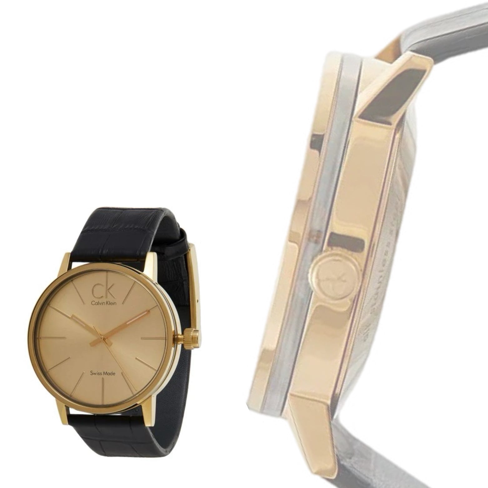 Calvin Klein Post Minimal Gold Swiss Men's Leather Watch K7621501