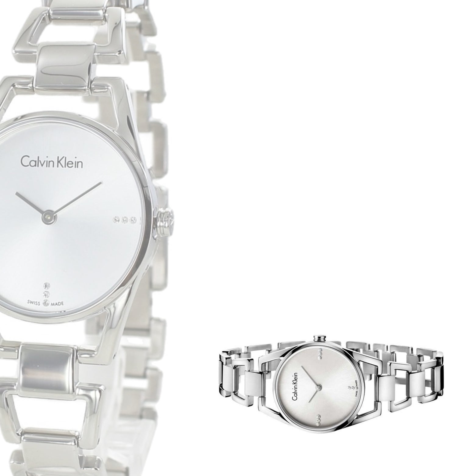 Calvin Klein Dainty Diamond Silver Swiss Ladies Watch K7L2314T