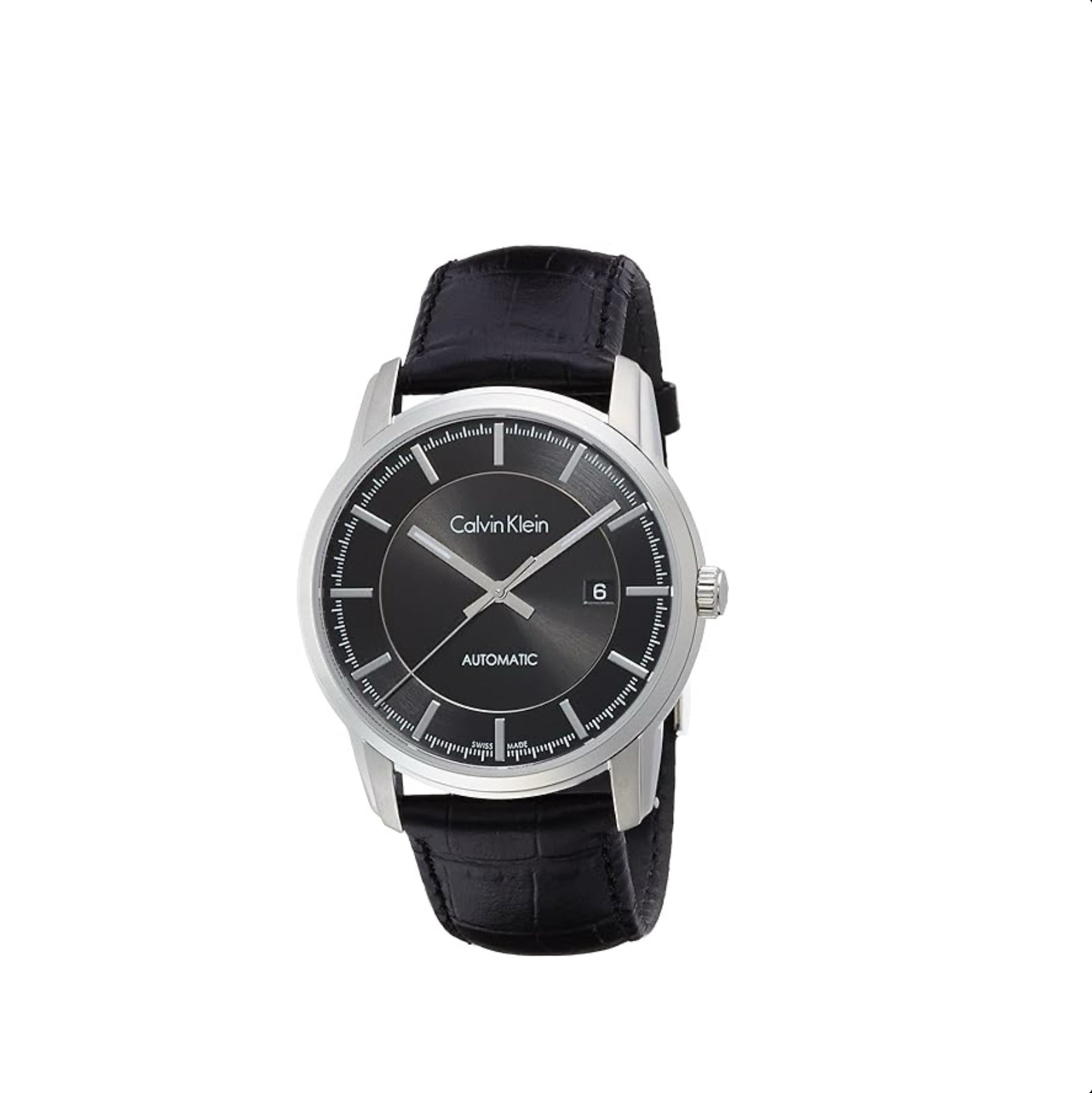 Calvin Klein Infinity Automatic Quartz Men's Black Leather Watch K5S341C1