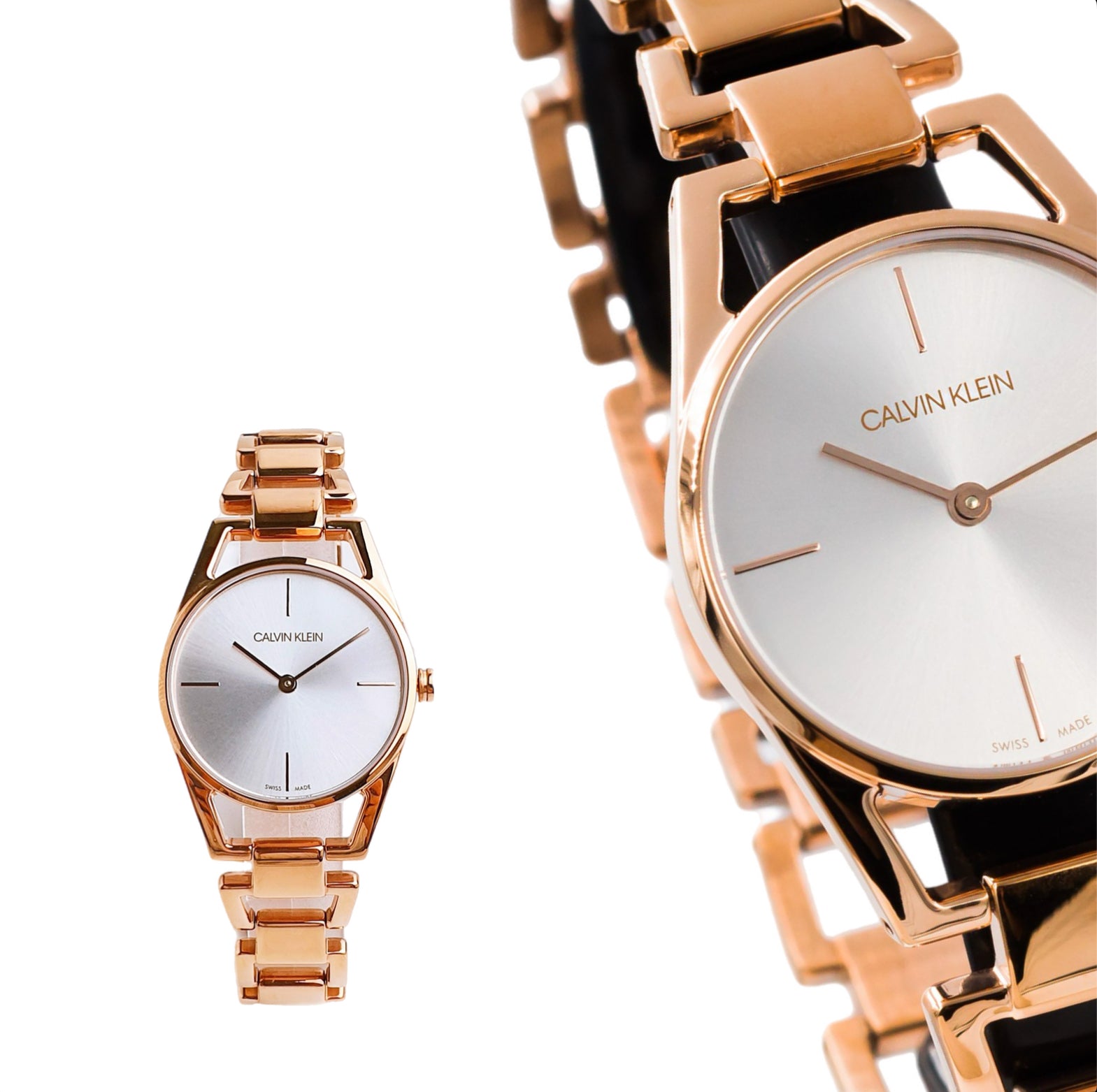 Calvin Klein Dainty Rose Gold Chronograph Ladies Watch K7L23646