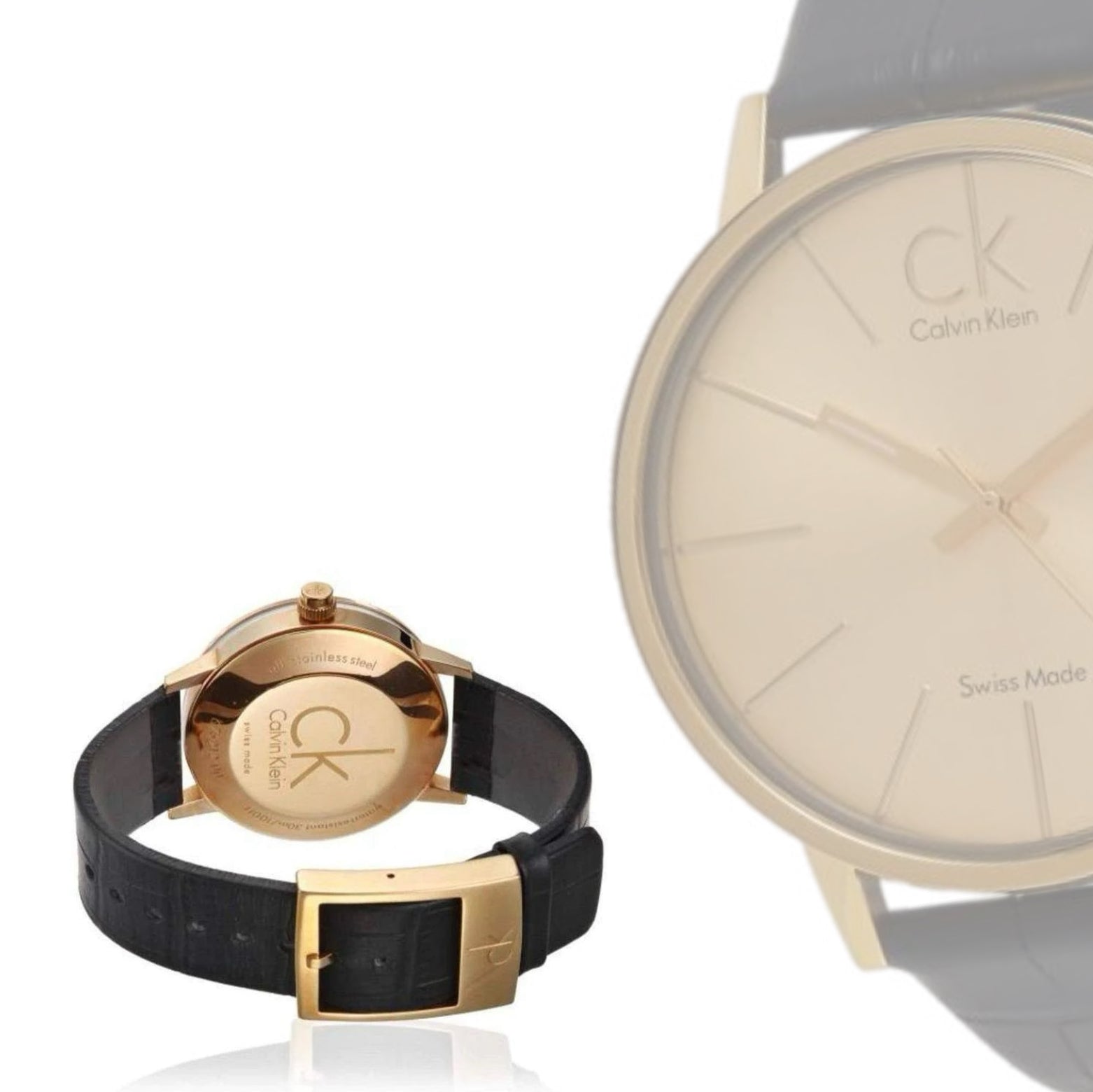 Calvin Klein Post Minimal Gold Swiss Men's Leather Watch K7621501