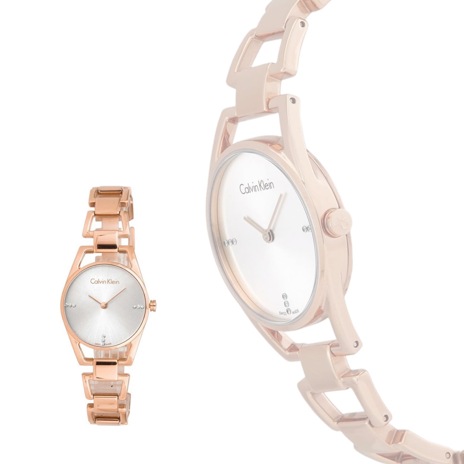 Calvin Klein Dainty Diamond Rose Gold Swiss Ladies Watch K7L2364T