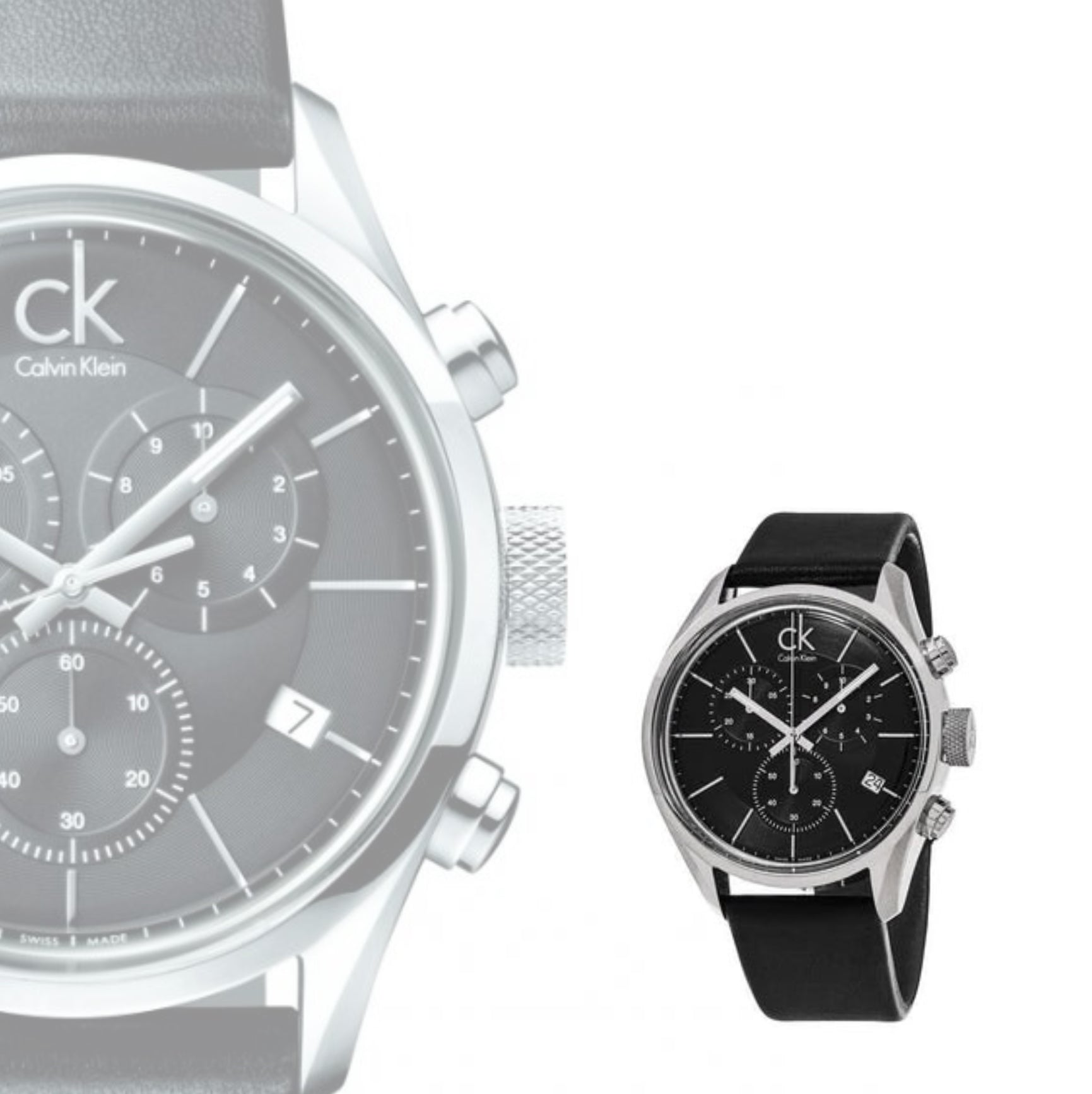 Calvin Klein Masculine Quartz Chronograph Men's Leather Watch K2H27102