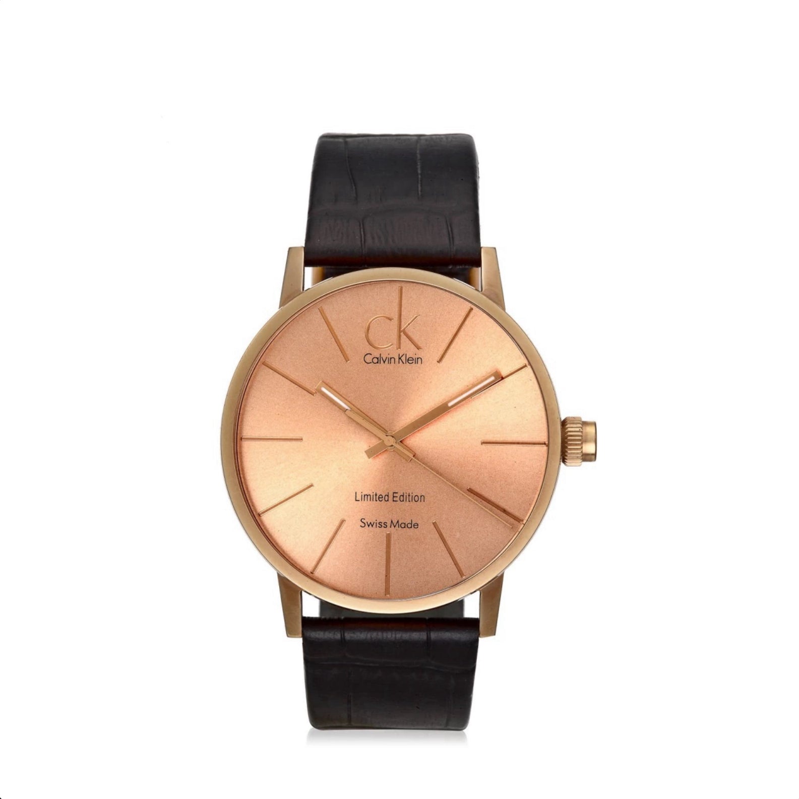 Calvin Klein Post Minimal Rose Gold Swiss Men's Leather Watch K7621201