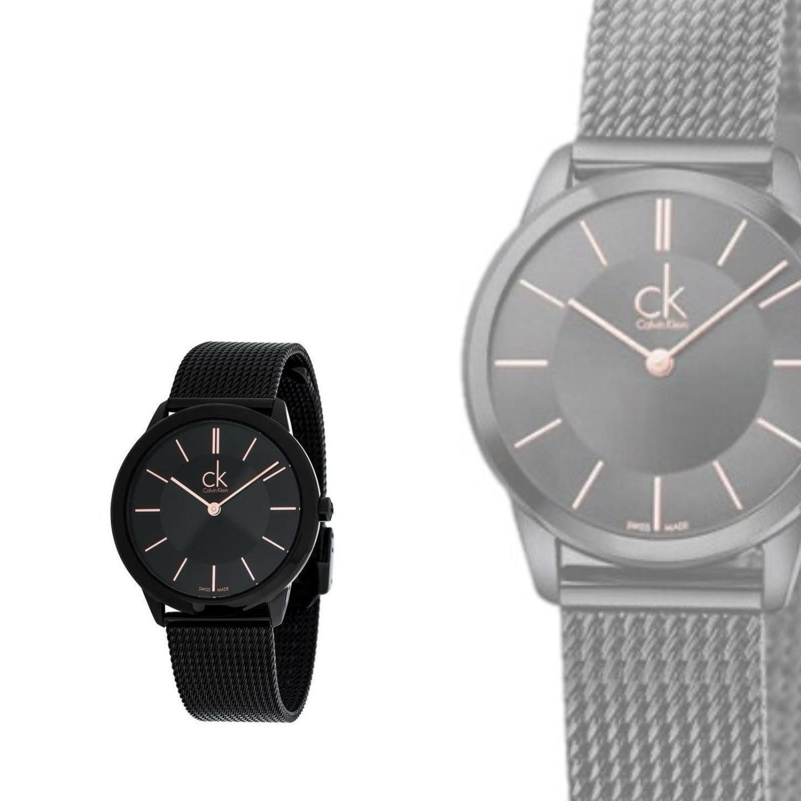 Calvin Klein Minimal Black Mesh Chronograph Unisex Watch K3M22421