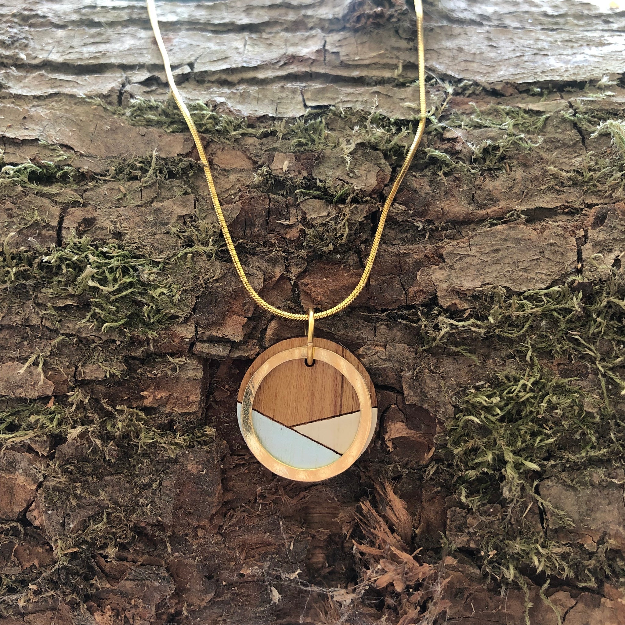 Conture Upcycled Wood Gold Chain Necklace